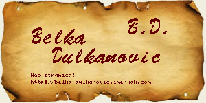Belka Dulkanović vizit kartica